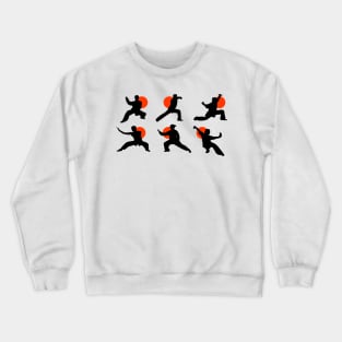 Wushu Poses Art Silhouettes Crewneck Sweatshirt